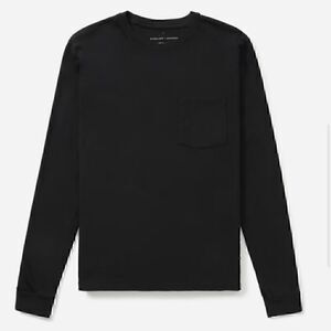 NWT Everlane Uniform Long Sleeve Shirt Black Pocket Black Small Sustainable